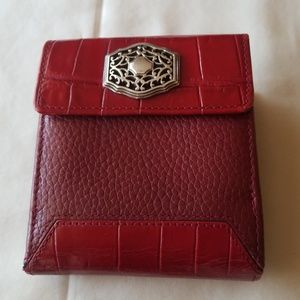 BRIGHTON RED CROC EMBOSSED WALLET